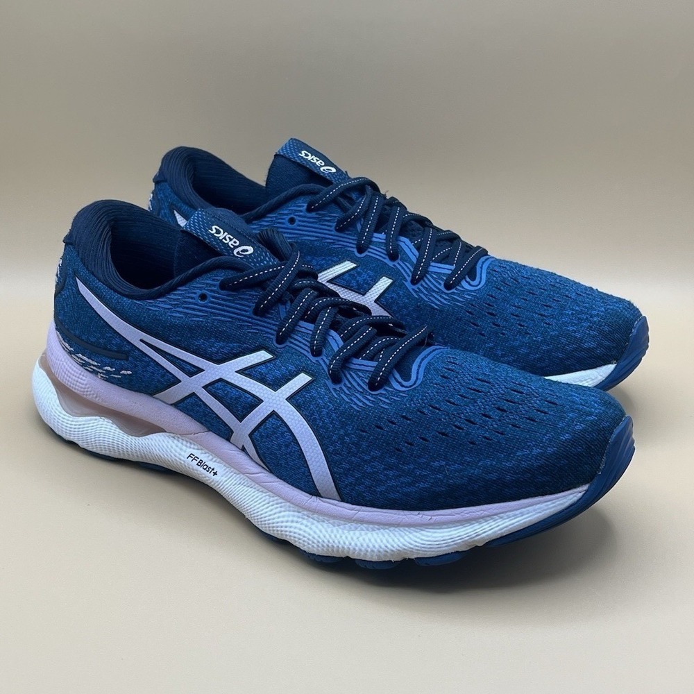 ASICS Gel-Nimbus 24 FF Blast Blue Pink Running Shoes - Women's Size 9.5 USED